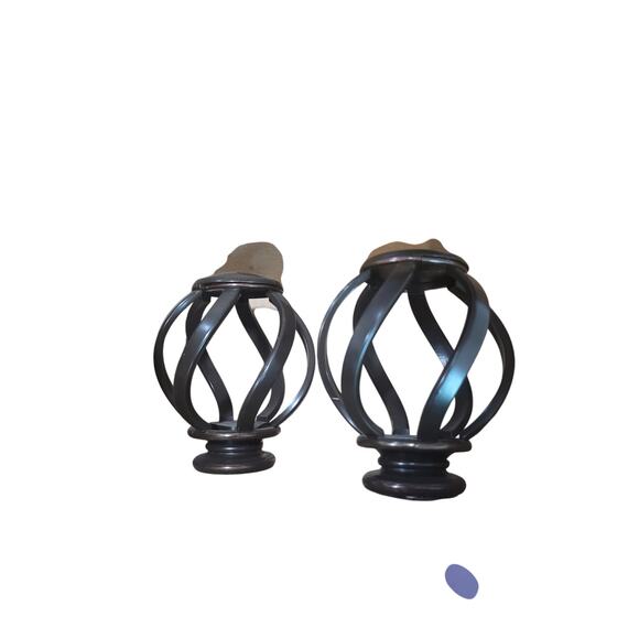 Oil-Rubbed Bronze Swirl Cage Finials (2 Sets of 2) Fits 1" Home Decorators Rods - Picture 2 of 8